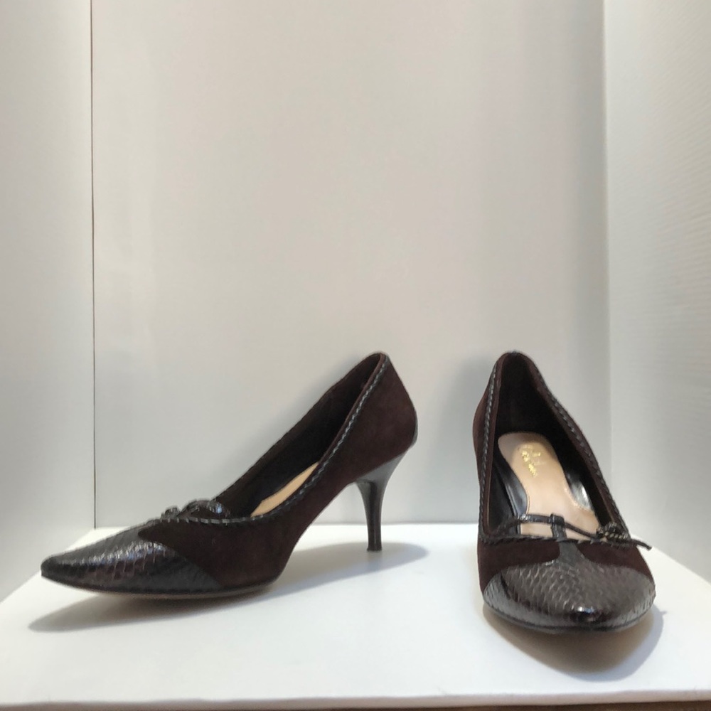 Cole Haan brown suede heels, size 7 1/2